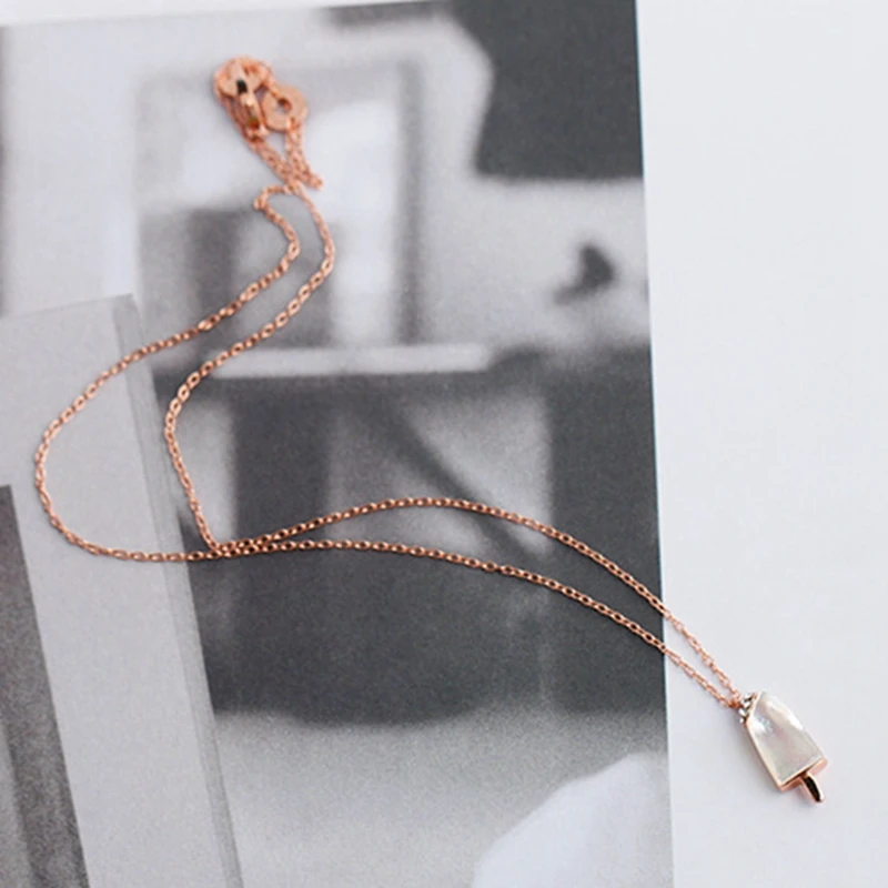 

DOYUBO Lovely Design S925 Sterling Silver Ice Cream Charms Necklaces With White&Green Opal Fashion Women Pendant Necklaces VA277