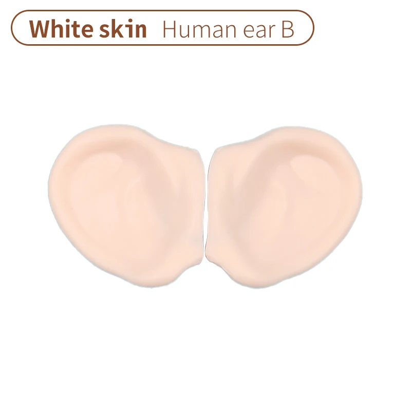 white-Human-ear-B Blyth кукла ухо человеческие уши, эльф Уши установлен с глиной, не требуется резки белая кожа, загар кожа, темная кожа, натуральная кожа - Цвет: white-Human-ear-B