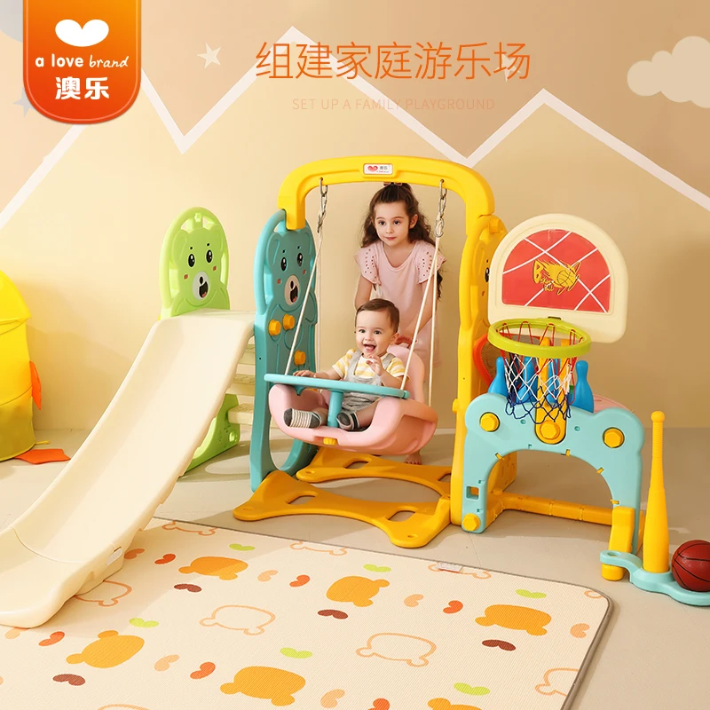 

Children multi-function swing Sliding combination baby outdoor kindergarten playground park 5 in 1 slide household EU free ship
