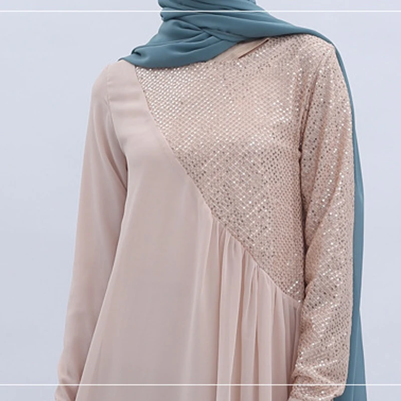 

Chiffon Sequin Abaya Robe Dubai Muslim Hijab Dress Kaftan Abayas For Women Oman Islamic Clothing Turkish Dresses Caftan Marocain