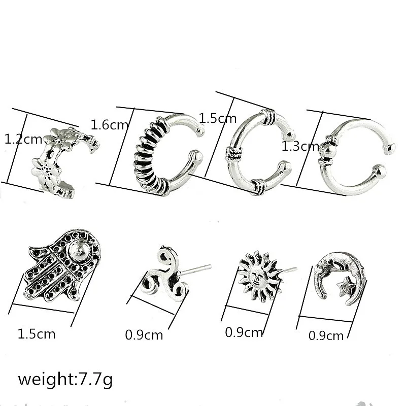 Серьги с кисточками e0262 Модные Винтажные серьги серебристого цвета в стиле панк