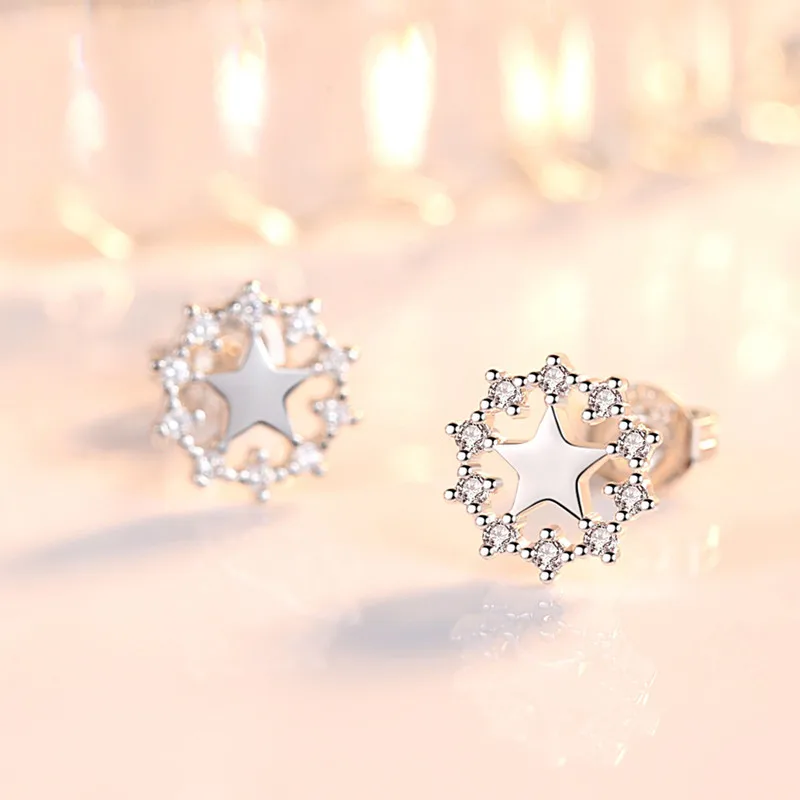 Модный с украшением в виде кристаллов как у звезд серьги со шпилькой для женщин