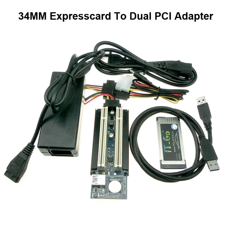 IT-GO Expresscard 34 к Dula PCI слот адаптер Express Card 54 PCI карта для ноутбука графическая карта, видеокарта - Цвет: Черный