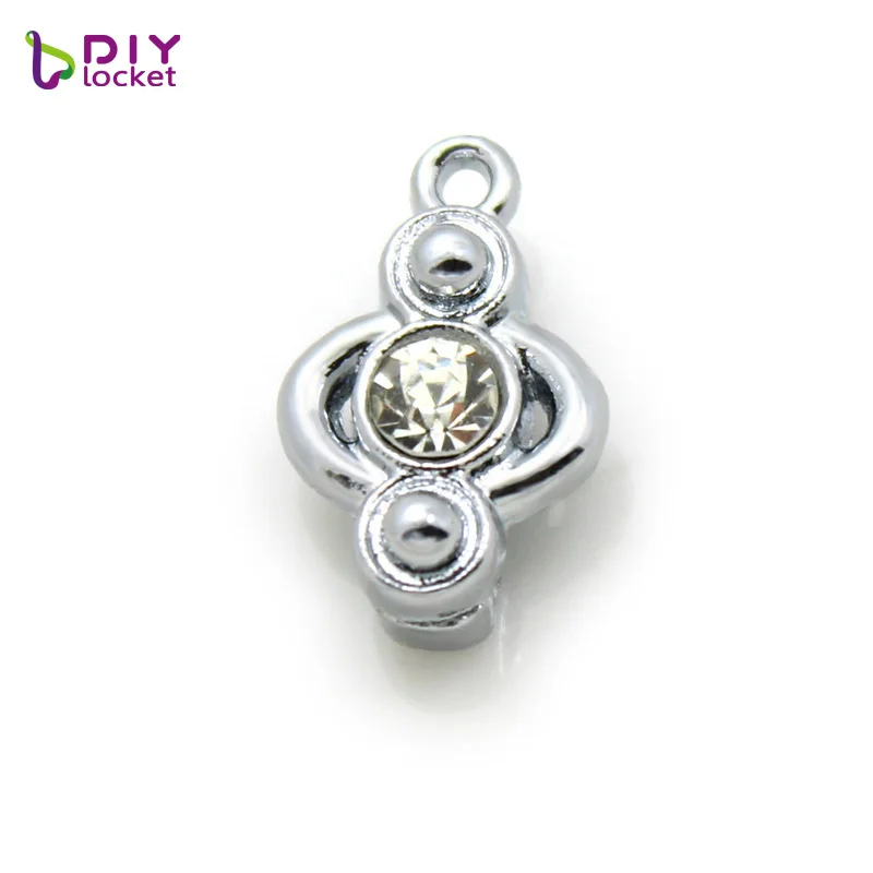 Diylocket 8 мм горка Подвески Стразы Шарм с подвесным отверстием для DIY браслета