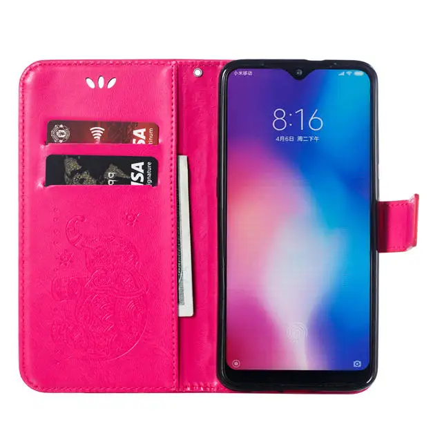 Чехол-книжка mi 9 с тисненым узором для Xiaomi mi 9, модный флип-чехол mi Play, роскошный чехол-книжка из искусственной кожи с отделением для карт и подставкой