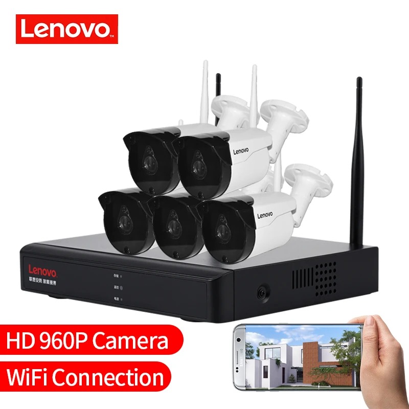 LENOVO 5CH массив HD беспроводная камера безопасности Система DVR комплект 960P WiFi