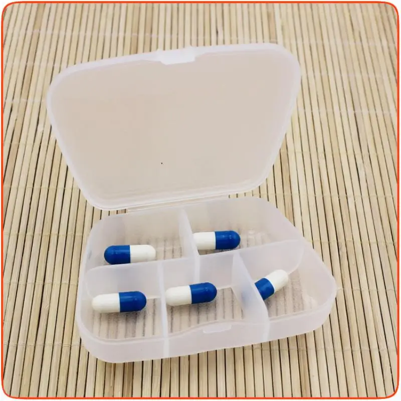 Портативная 5 ячеек коробка для таблеток прозрачная Чехол ювелирных изделий