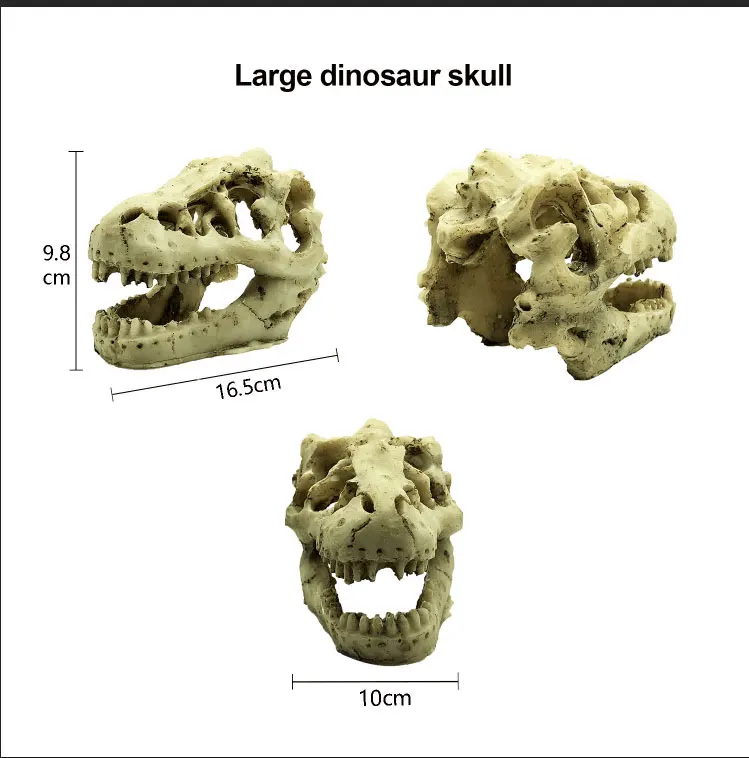 big dinosaur skull Пиратский динозавр ужас череп голова декор смолы старый Ландшафтный аквариум украшения DIY ретро моделирование аквариума аксессуары - Цвет: big dinosaur skull