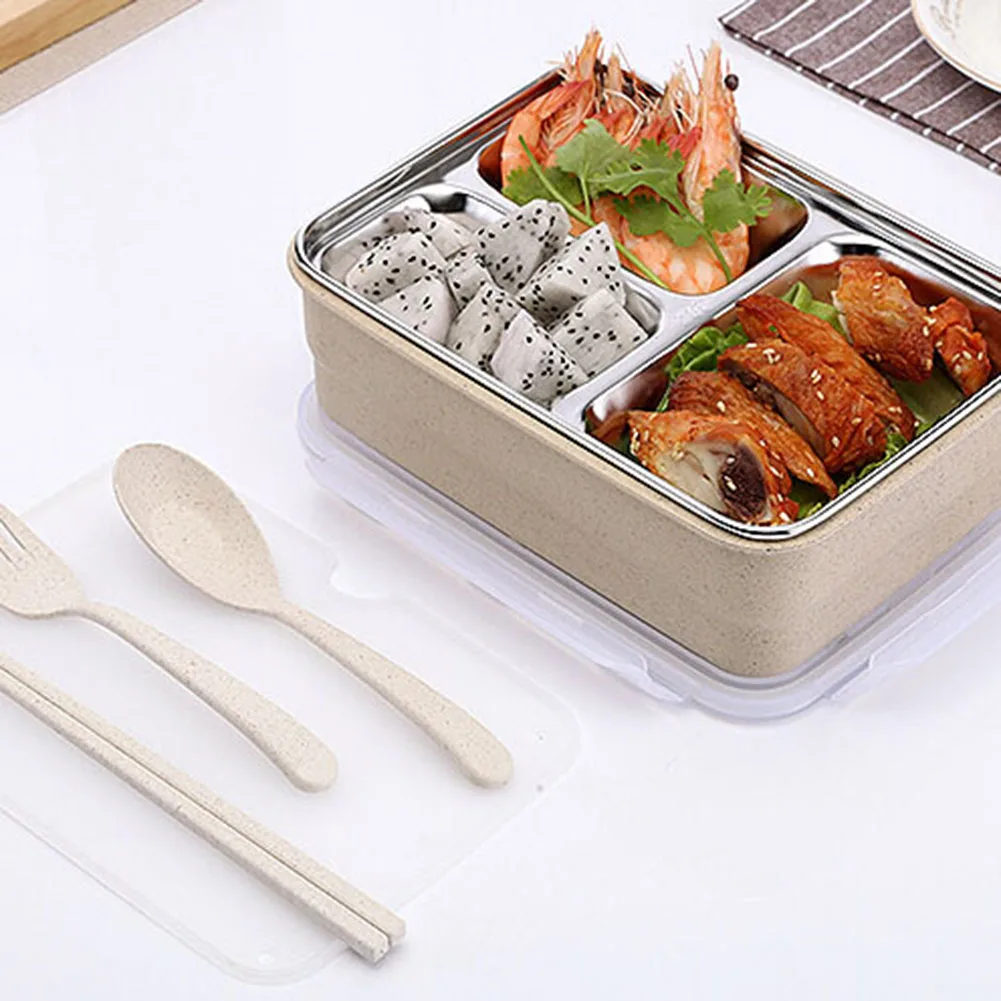 1200ml Portable Lunch Box Stainless Steel Cartoon Picnic Food Storage Container Useful | Дом и сад