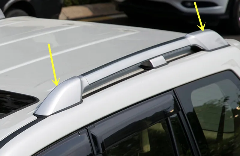 

For Toyota Land Cruiser Prado FJ150 2010-2018 ABS Roof Rack Rail End Protection Cover Shell 4pcs Car Styling