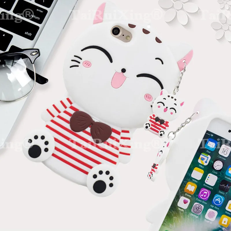 3D мультфильм розовый чехол с единорогом для iphone X 10 4 4S 5 5S 5C SE 6 6S 7 8 Plus 6 7 Plus 8 Plus милый кот Мягкий силиконовый чехол для телефона - Цвет: 19