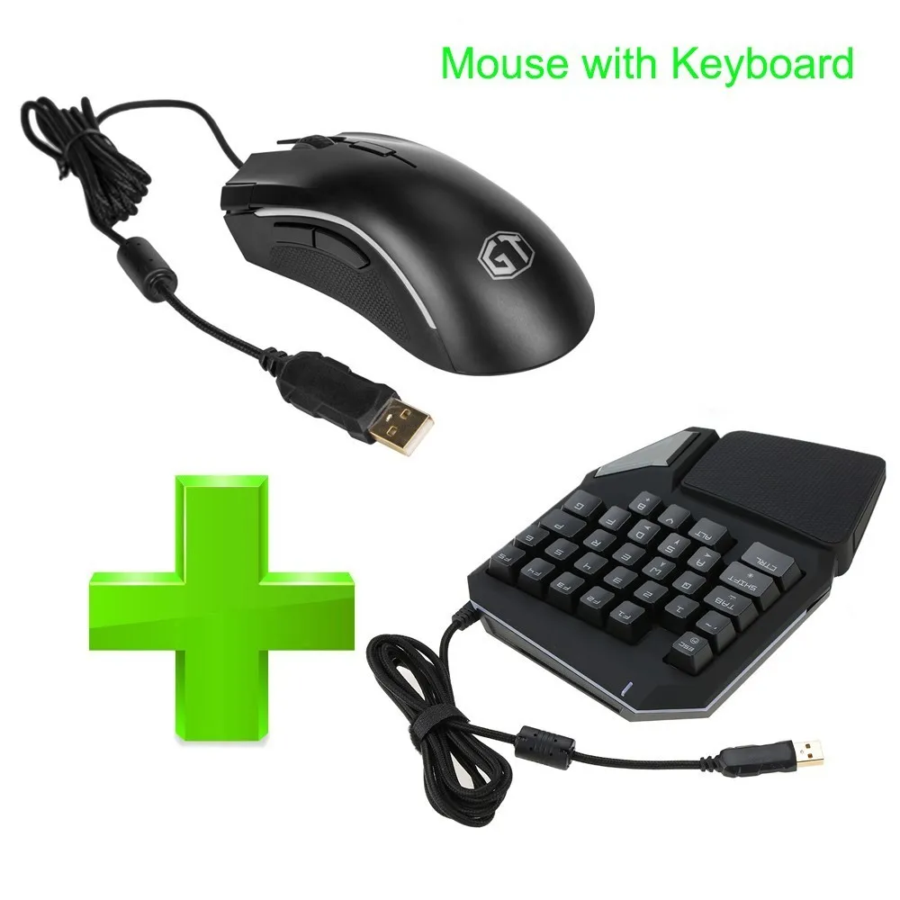 Keyboard And Mouse Delux Проводная игровая мышь комбинированная 4000 dpi с одной рукой T9 Pro эргономичная клавиатура Игровой 7 светодиодный с подсветкой для геймера ПК ноутбука настольного компьютера - Цвет: Keyboard And Mouse