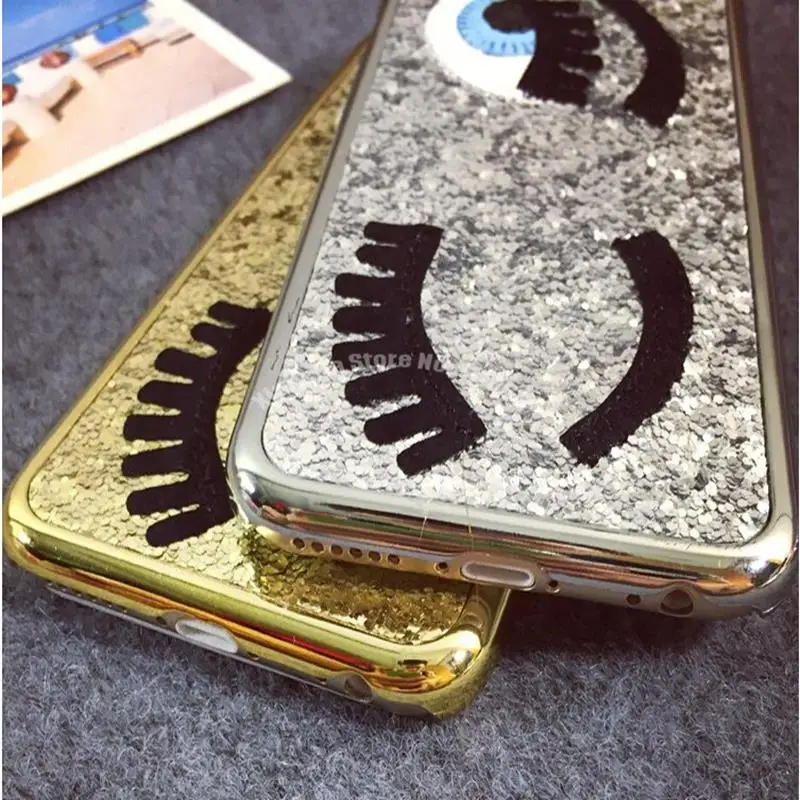 50 шт., DHL, мода, чехол с большими глазами для Iphone 5, 5s, 6, 6s plus, блестящие 3D жесткие чехлы для телефонов