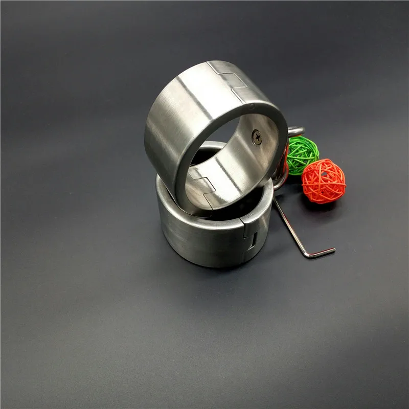 4cm high oval metal hand cuffs adult games bdsm bondage stainless steel handcuffs wrist restraints slave fetish sex toys | Красота и