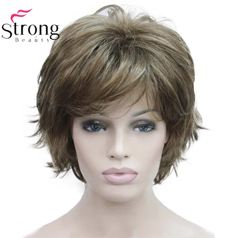 StrongBeauty короткий флип-ап блонд микс полный синтетический парик выбор цвета