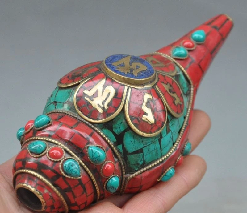 Бесплатная доставка Редкий Старый тибетский буддизм бронзовый инкрустационный