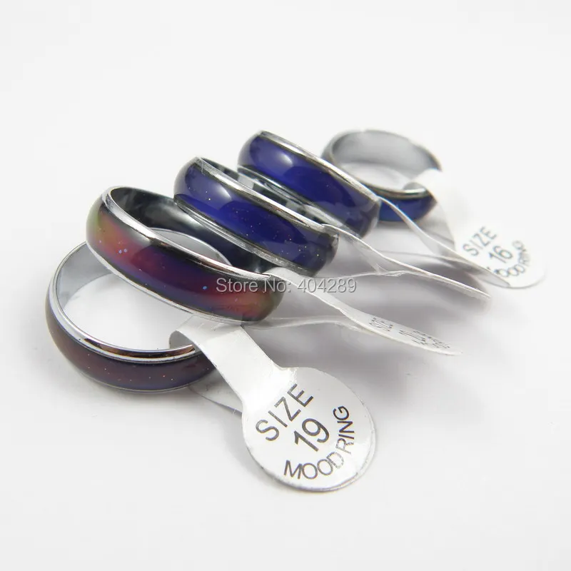 Хорошее качество! 100 шт. 6 мм толстые кольца для настроения Меняющие цвет кольцо
