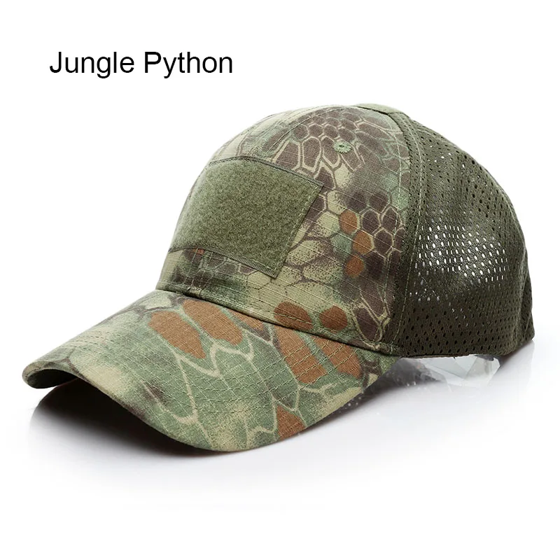 Jungle Python CP тактическая Кепка с дышащей сеткой для мужчин, нашивка на липучке, камуфляжные шапки для мужчин, цифровая Кепка для пустыни ACU Cobra, камуфляжная кепка - Цвет: Jungle Python
