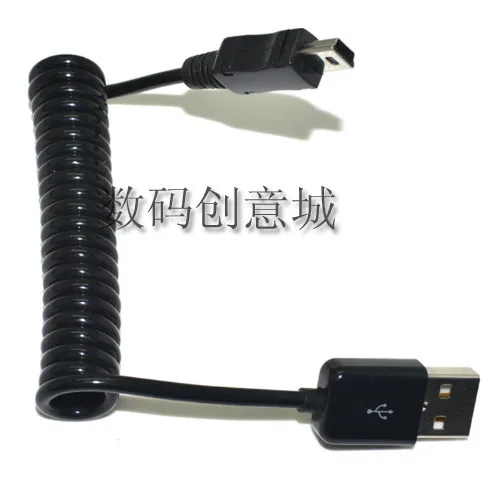 1 м пружинный Спиральный USB 2 0 штекер мини 5 Pin кабель для синхронизации данных и