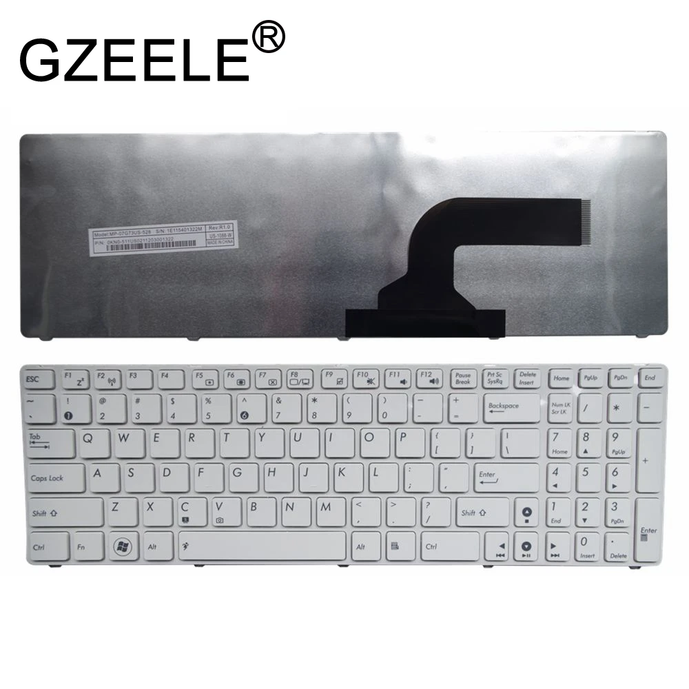 Новая белая клавиатура GZEELE для ноутбука Asus X75VD1 X75VD X54H X54HY X54HR Z54 N73JG N73JQ N73SM N73SV A52D A52DE |