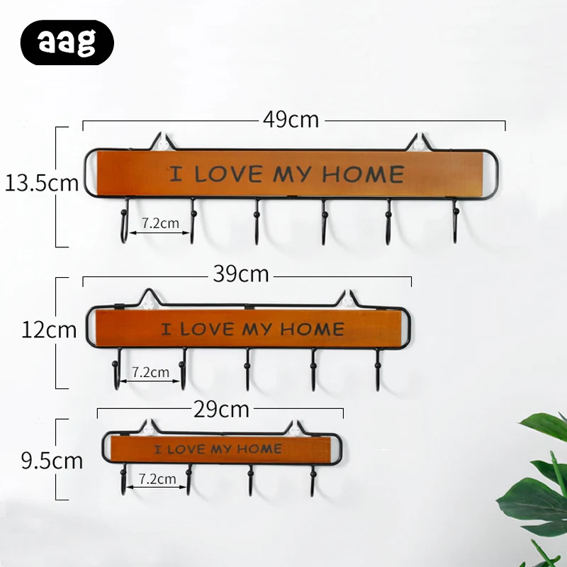 Простой деревянная железная настенная вешалка для одежды Hoom декоративная шляпа