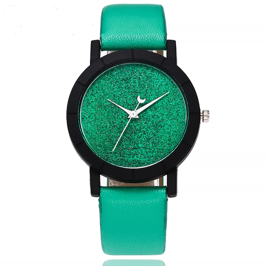 

Hot Sales Moon Star Design Leather Watch Women Ladies Fashion Military Dress Quartz Wrist Watch Relojes Mujer