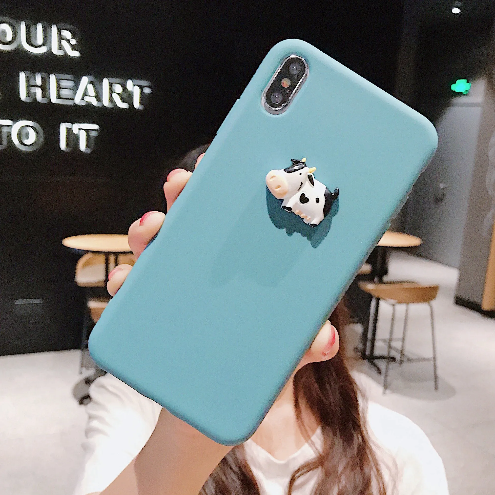 3D чехол для телефона с рисунком коровы iPhone 6 6S 7 8 Plus силиконовый XS Max X XR Fundas Etui |