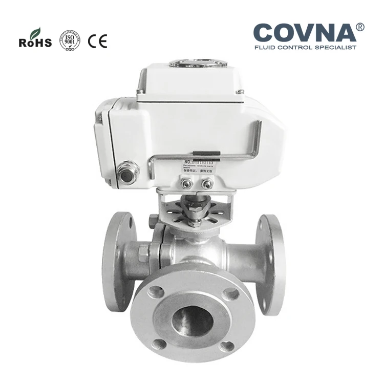 2 дюймовый Трехходовой моторизованный фланцевый шаровой клапан GB стандартный