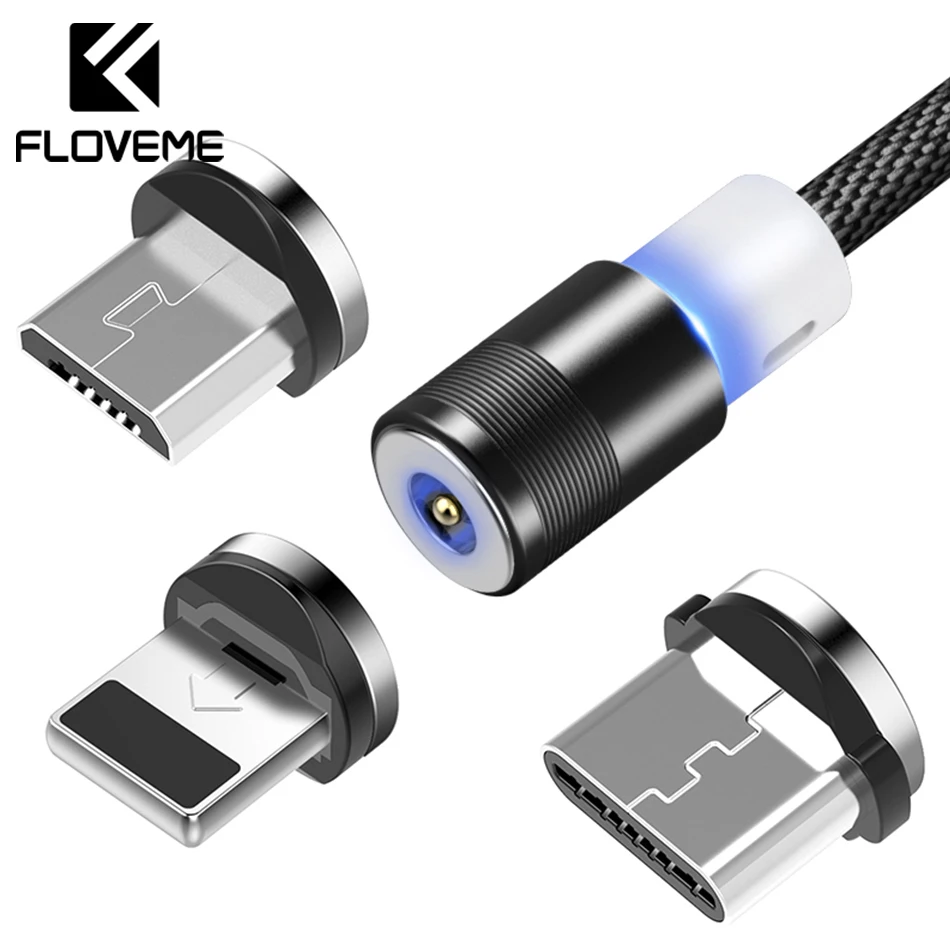 Магнитный USB кабель FLOVEME 1 м со светодиодной подсветкой для Xiaomi Mi 8 A1 Redmi Note 5|Кабели