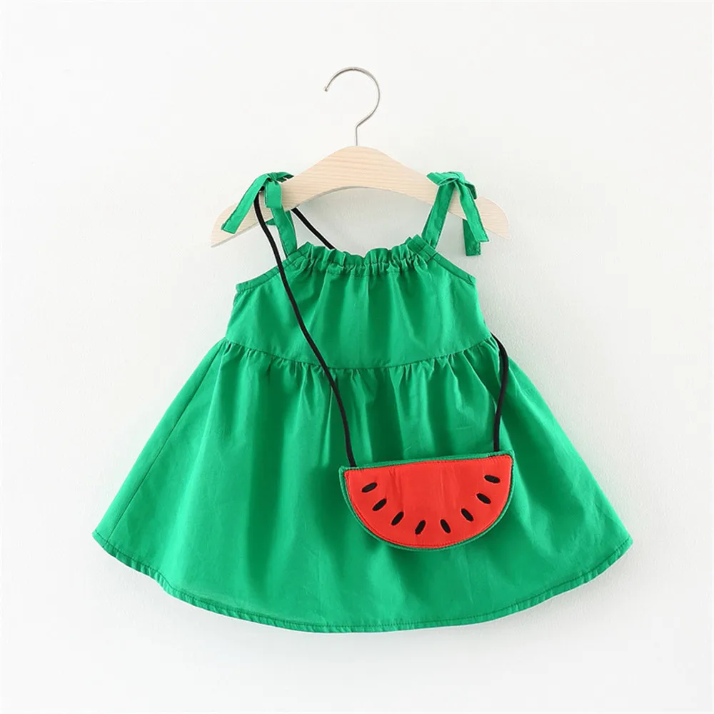 

Baby Children Girls Dress Summer Cute Baby Sling Watermelon Satchel Lovely Princess Bag Princess Dress Beach Dresses