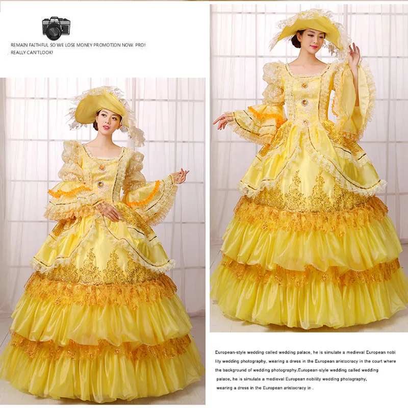 2017 золотые блестки ренассинанс викторианское платье Рококо Мария Антуанетта