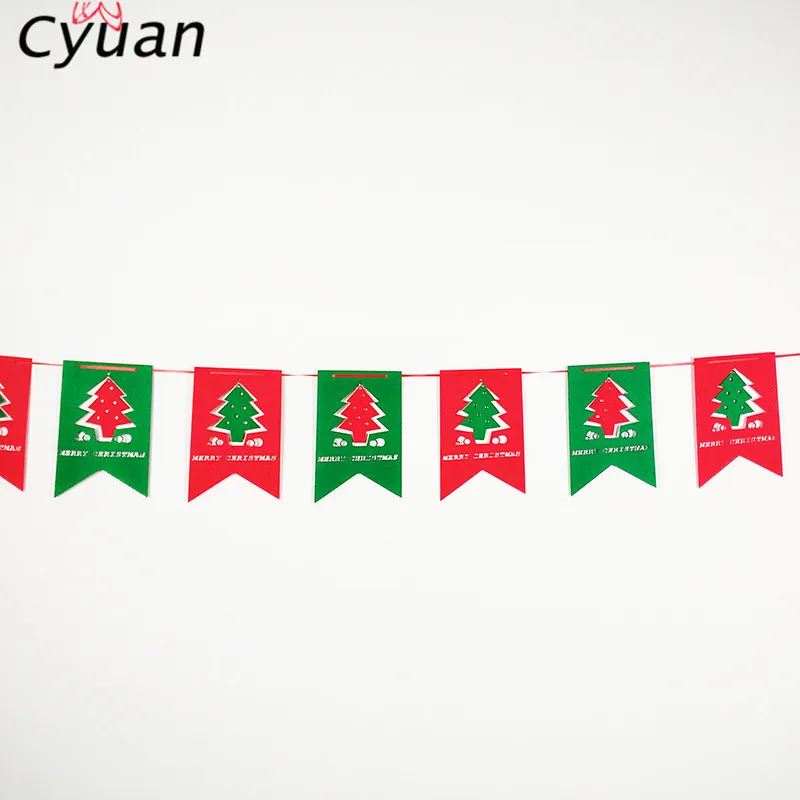 Cyuan, рождественские баннеры для бантиков, украшения для рождественской вечеринки, детские домашние гирлянды "сделай сам", рождественские носки с лосем, флаги, товары для нового года