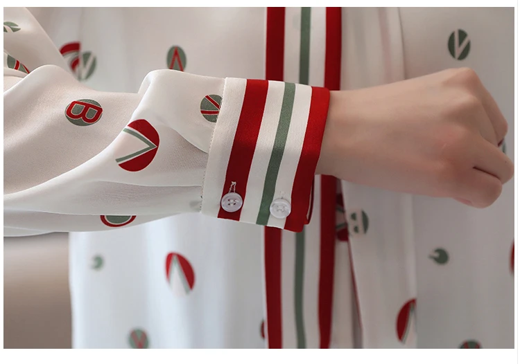 2019 стильные женские шифоновые блузки с длинным рукавом и воротником бабочкой