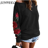 s 5xl spring sexy off shoulder long sleeve autumn sweatshirts women korean loose embroidery hoodies female casual tops plus size