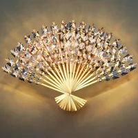 Crystal Fan Wall Lamp Stainless Steel LED Lamp LED Light Wall lamp Wall Light Wall Sconce For Bar Store Foyer Bedroom