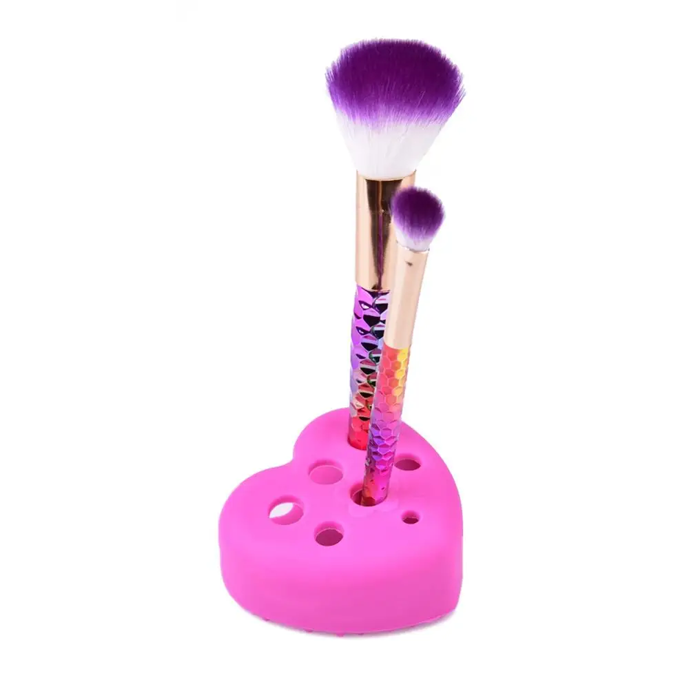 as the picture 2 in 1 brush cleaner and holder Brush Makeup Wash Silica Glove Scrubber Brush Cosmetic Cleaning pad Beauty Makeup Brushes New - Handle Color: as the picture