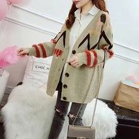2018 fashion autumn knit cardigan thick 200 kg can wear large size womens fat sister sweater loose wild casual comfort