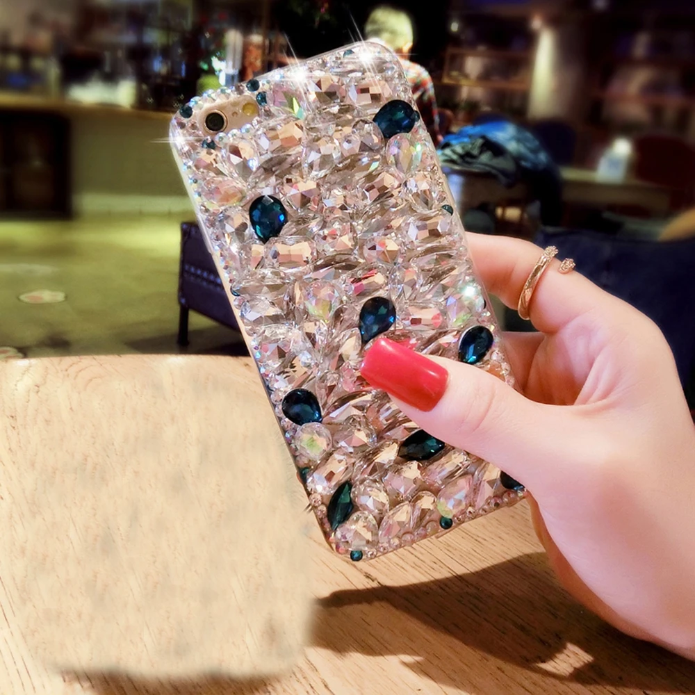 smartphone case For iPhone 7 Plus TPU+PC Acrylic Unique fashion Bling Diamond Luxury Glitter DIY Handmade Cute Shell Cover |