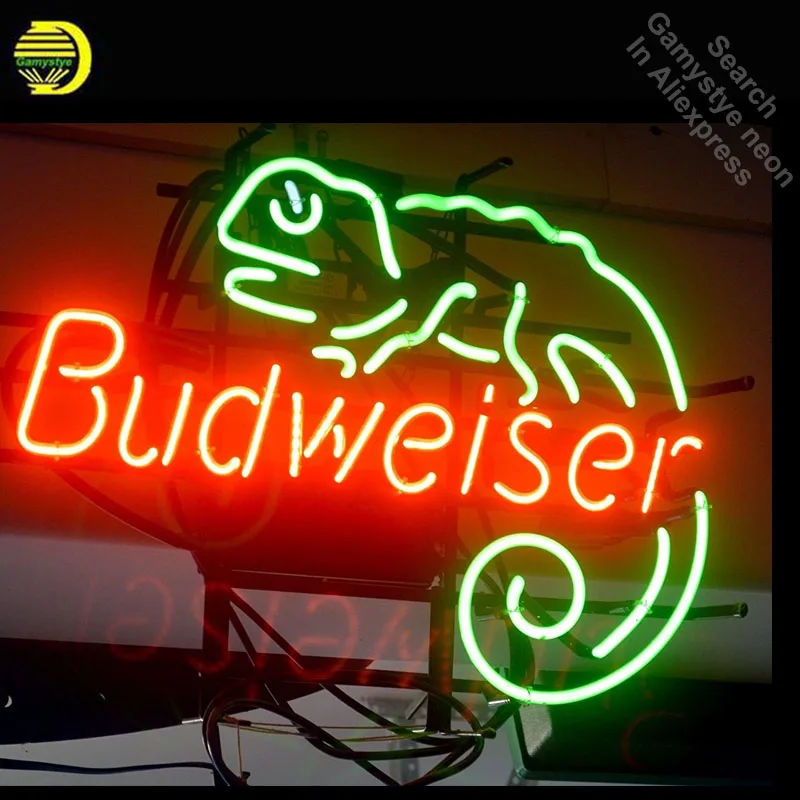 

Budweiser Lizard Neon Sign Lite Handcrafted Neon Bulbs Beer Bar Glass Tube Iconic Decorate Bar Room Lamp light signs Room Decor