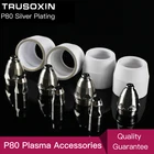 30 шт. CUT80 LG80 80A инверторный плазменный резак P80 плазменной резки пистолет расходных материалов или аксессуары серебро днище щит чашки наконечники для электрода