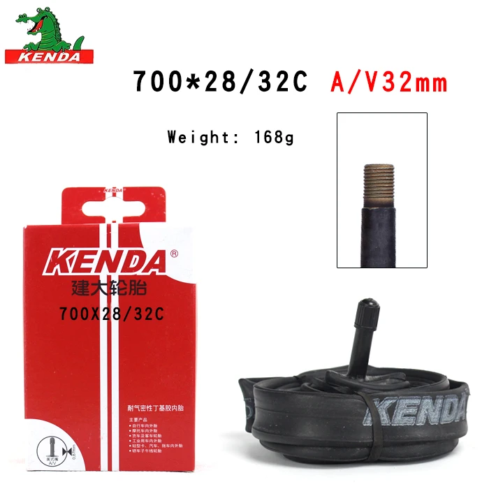 700X28-32C AV32mm Kenda внутренняя шина для велосипеда, горного велосипеда велосипед реагенты обогащения бутил резиновая велосипедов камерная шина 700*18 23 25 28 см/32 см; большие размеры 35-43 и выше, 45C Американский клапан - Цвет: 700X28-32C AV32mm
