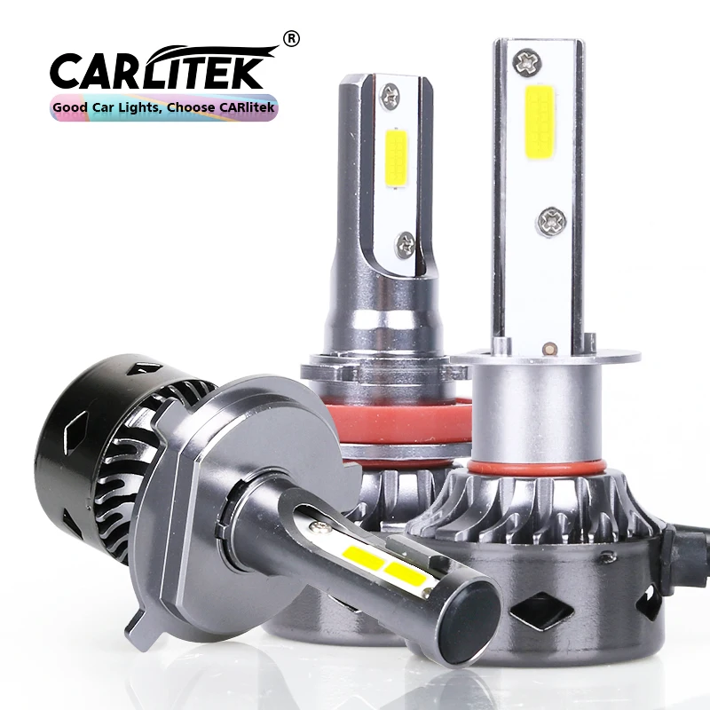 Carlitek мини светодиод машины фары лампы H7 H4 H11 H1 9005 9006 SMD Led чип 10000LM 72 W для 6000 K