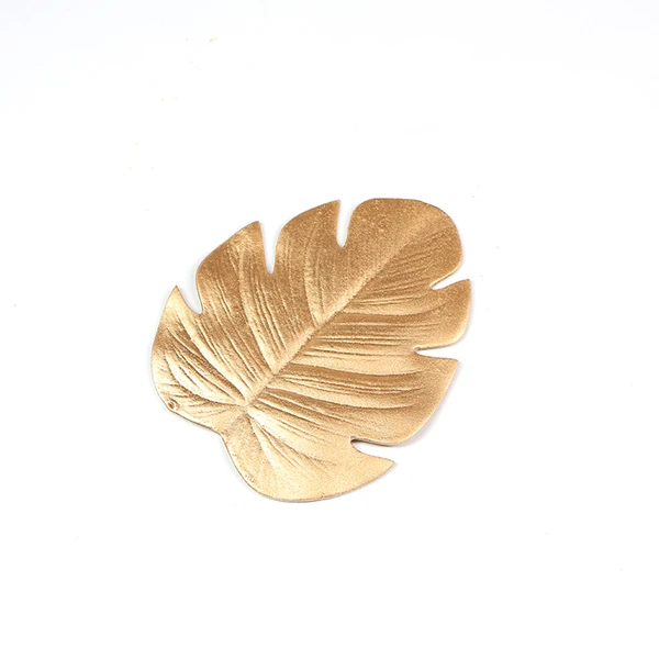 Gold leaf 4 шт. тропические искусственные Пальмовые Листья EVA подставки чашки коврик под тарелку кофе чай чашки коврики напитки подставки Гавайская тема вечерние Декор - Цвет: Gold leaf