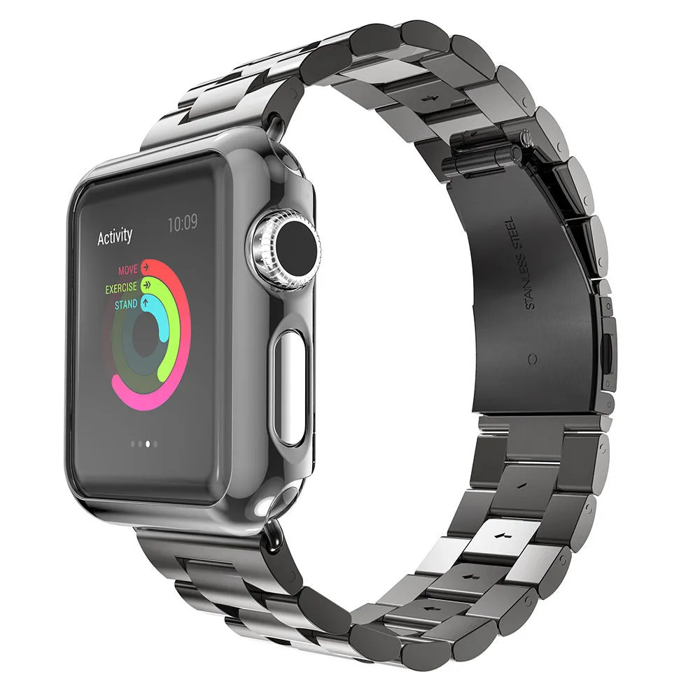 5 цветов 316L ремешок из нержавеющей стали для Apple Watch, ремешок с золотым покрытием, чехол для серии 2 iWatch 1st 2nd браслет 38 мм 42 мм