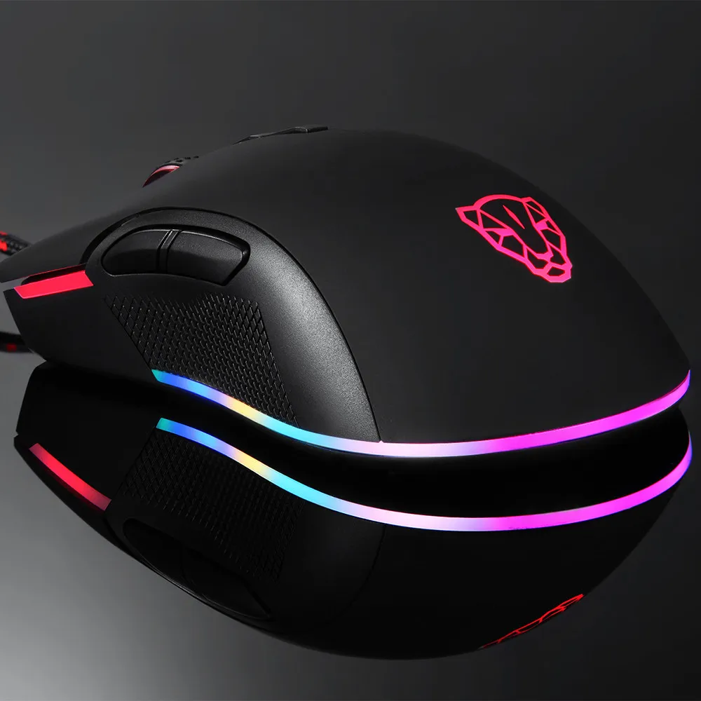 MOTOSPEED V60 12000 Точек на дюйм профессиональные дыхание Оптическая Проводная rgb-мышь