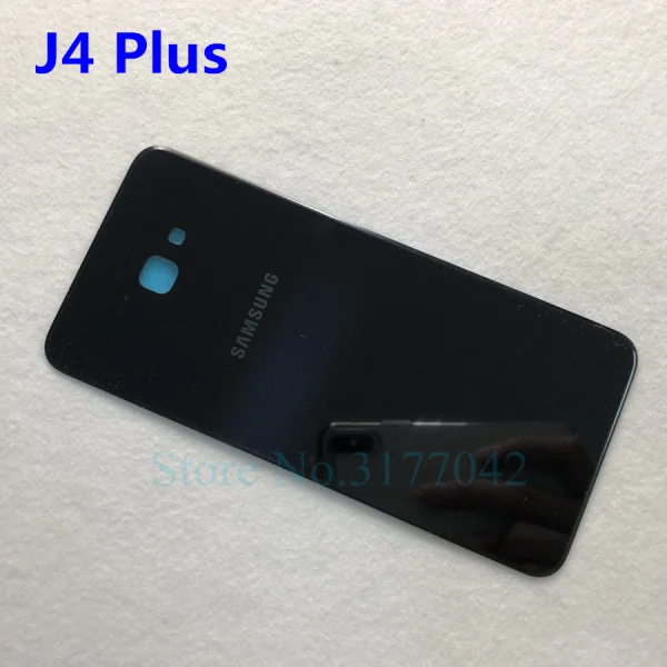 J4 Plus black Задняя крышка аккумулятора samsung J4+ J6+ для samsung Galaxy J4 Plus J415 J415F J6 Plus J610 J610F j6plus j4plus Задняя стеклянная крышка - Цвет: J4 Plus black
