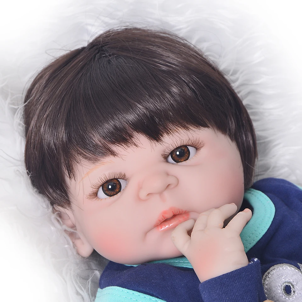 23 дюйма Boneca bebes reborn boy силиконовая виниловая кукла для новорожденных Реалистичная