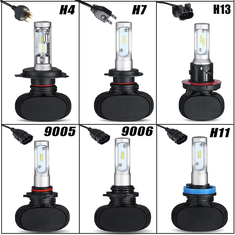 OKEEN 2x H7 светодиодный лампы H4 авто фары 9005 9006 H3 H13 H8 880 H27 9004 9007 H11 светодиодный H1 S1 50 Вт 8000LM 6500 к автомобильной лампы