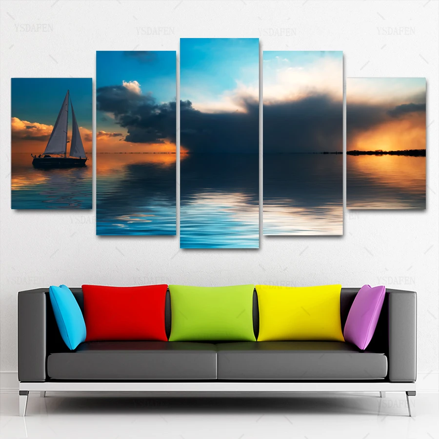

Op de muur HD print olieverf modulaire foto A sports car poster kind room decor woondecoratie 5 stks canvas art z059
