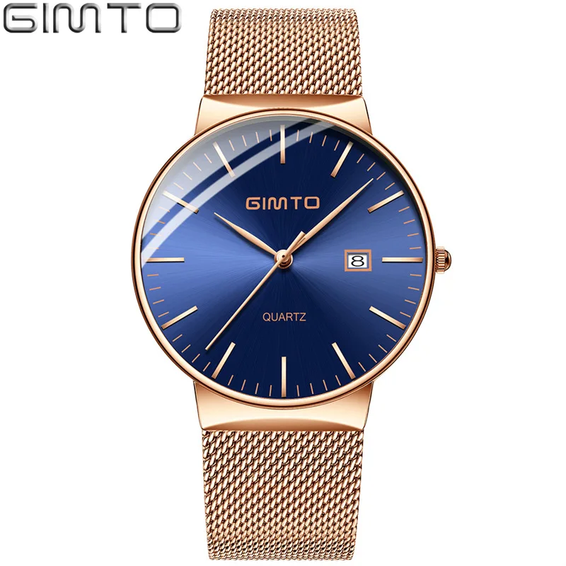 Rose Blue Reloj hombre Для мужчин часы лучший бренд роскошные золотые часы Для мужчин спорт мужской часы кварцевые наручные ультра тонкие часы relogio masculino - Цвет: Rose Blue